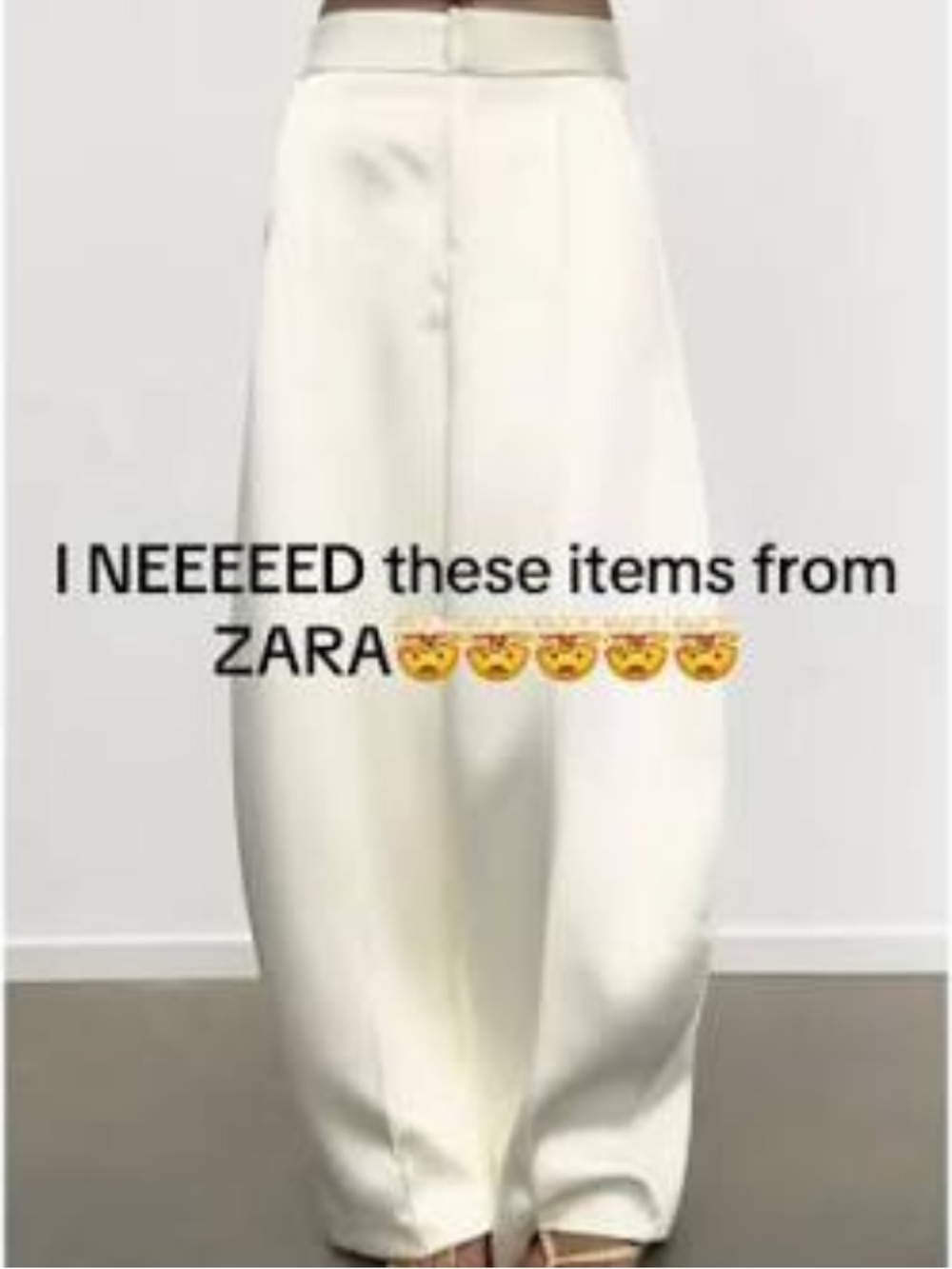 Zara Cream Wide-Leg Satin Trousers - Picture 3 of 8